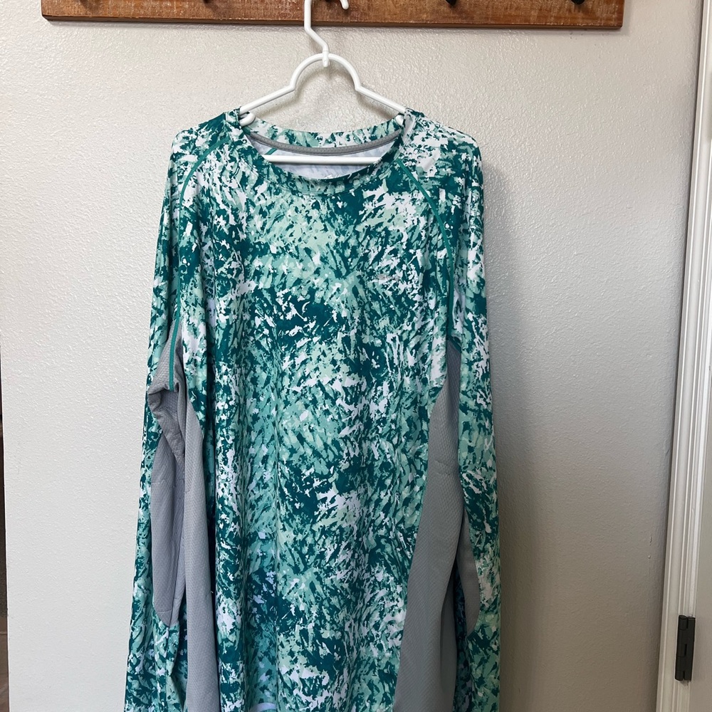 Silver Bait Green Camouflage Fishing Shirt UV/UVB